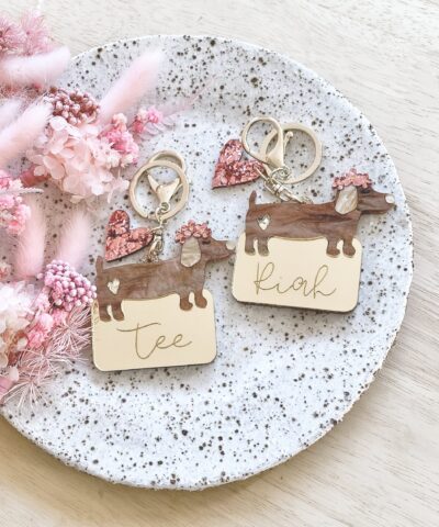 Personalised Sausage Dog Keychain