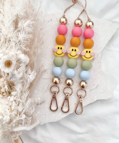 Retro Happy Rainbow Lanyard