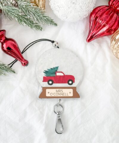 Christmas Snow Globe Lanyard