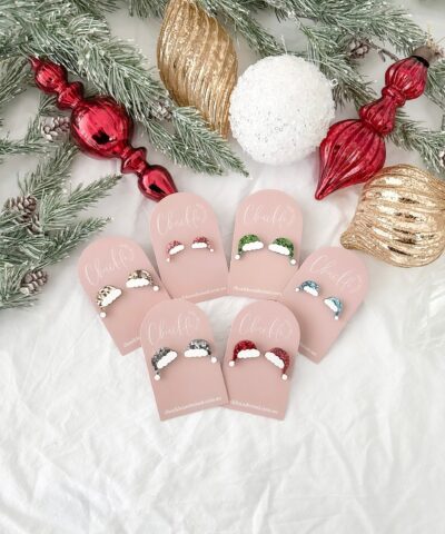 Fluffy Santa Hat Earrings