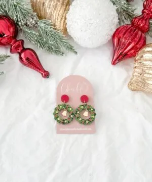 Christmas Wreath Earrings