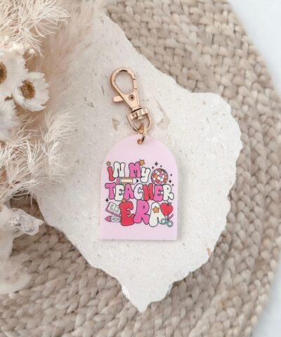 'In My Teacher Era' Keychain | Pink