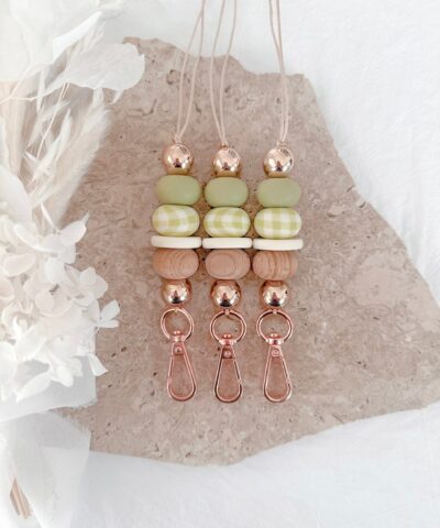 Gingham Girl Lanyard | Sage
