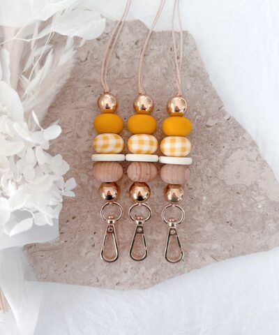Gingham Girl Lanyard | Mustard