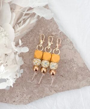 Mini Keychain | Golden Floral