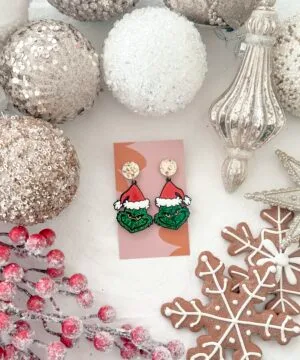 Stolen Christmas Earrings | Dark Green