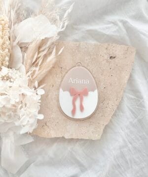 Personalised Easter Basket Tag | Egg + Large Bow