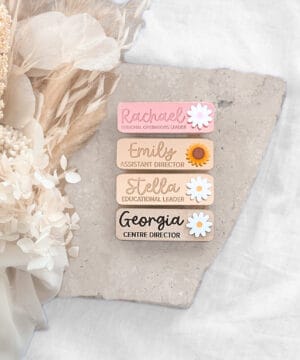 Personalised Name Badge | Sunflower & Daisy