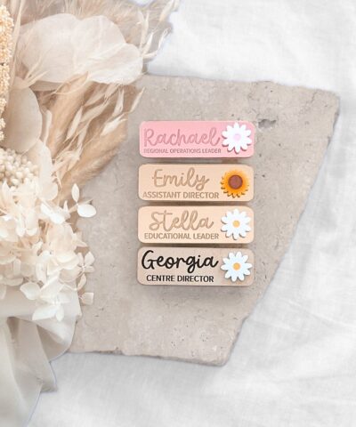 Personalised Name Badge | Sunflower & Daisy