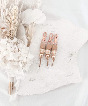 Mini Keychain | Gingham Girl Oatmeal
