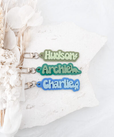 Personalised Mini Name & Icon Keychains | Boys