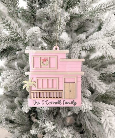 Personalised Beach House Christmas Ornament