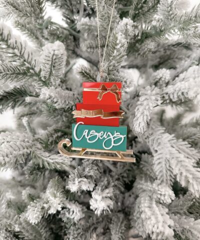 Personalised Santa Sleigh Ornament | Traditional
