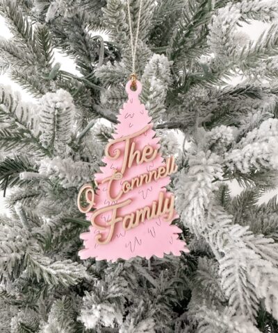 Personalised Christmas Tree Ornament | Pink