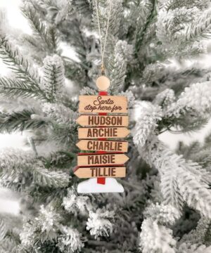 Personalised 'Santa Stop Here' Ornament