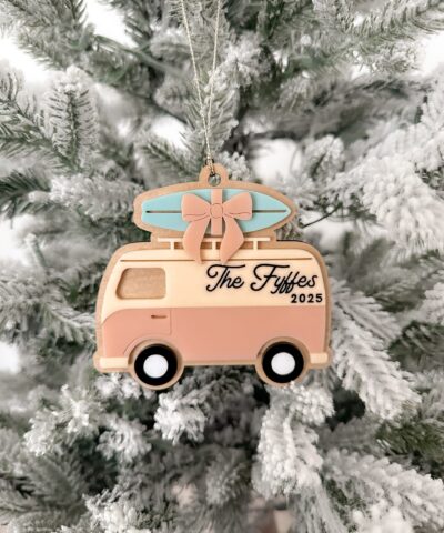 Personalised Surf Van Christmas Ornament
