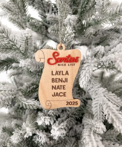 Personalised Santas Nice List Ornament