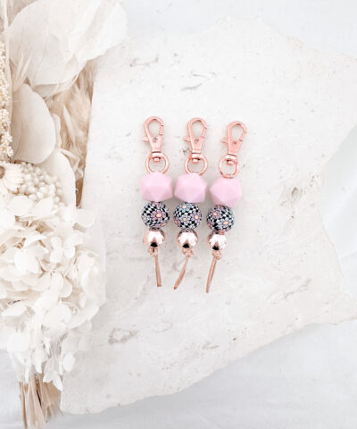 Mini Keychain | Floral Checkers