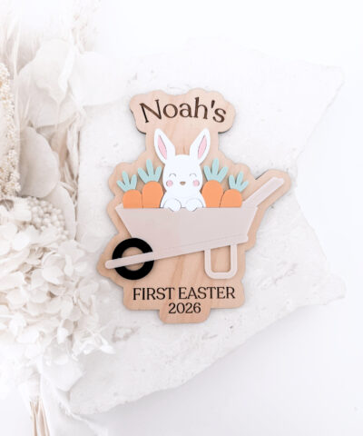 Personalised My First Easter Plaque | Wheelbarrow Bunny