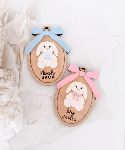 Personalised Easter Basket Tag | Vintage Bunny