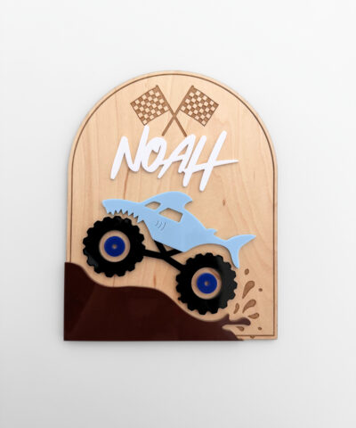 Personalised Monster Truck Name Plaque | Shark