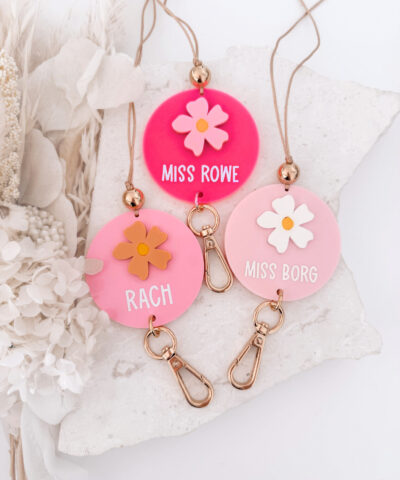 Personalised 'Simple Flower' Lanyard